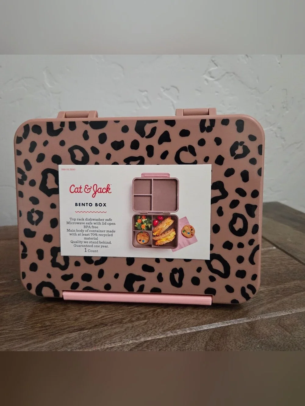 Cat & Jack Target Leopard Print Kids Bento Box with Reusable Bags Set
